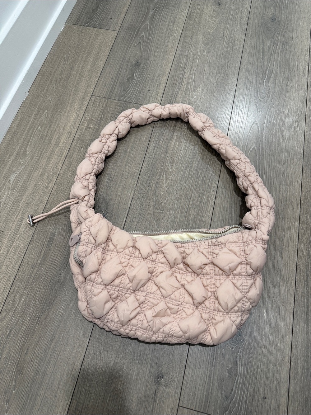 Quilted Shoulder Bag in Blush Pink